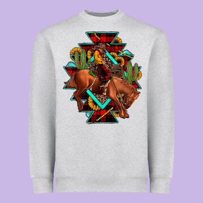 Aztec Rodeo Cowboy Christmas Heavyweight Sweatshirt Designed By Jahusdesignshop