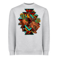 Heather Grey aztec rodeo cowboy christmas Heavyweight Sweatshirt - JahusDesignShop