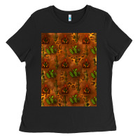 Black cactus background Ladies Tee - RanaPortraitStore