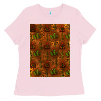 Bubblegum Pink cactus background Ladies Tee - RanaPortraitStore