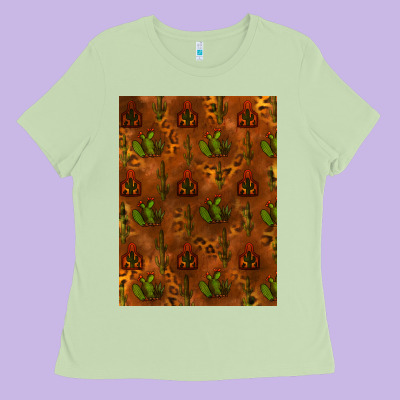 Ladies Tee cactus background