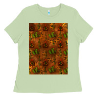 Matcha cactus background Ladies Tee - RanaPortraitStore