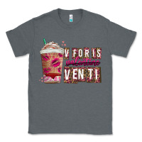 Charcoal Heather V For is Valentine Venti Classic Tee - CowhideDigitalArt