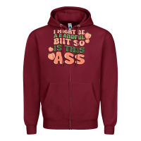 Burgundy i might be a handful but so is this ass Zipper Hoodie - MaliasSmallBusiness