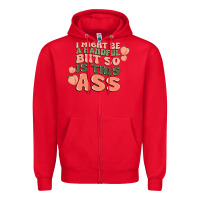 Red i might be a handful but so is this ass Zipper Hoodie - MaliasSmallBusiness