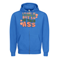 True Royal i might be a handful but so is this ass Zipper Hoodie - MaliasSmallBusiness