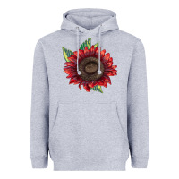 Heather Grey ProCut Red Sunflower Heavyweight Hoodie - LillyAllenDesigns
