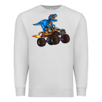 Dove Grey monster truck and  t rex dinosaur Premium Sweatshirt - Artiststas