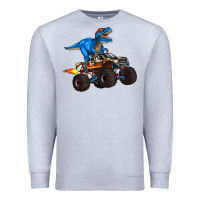 Heather Grey monster truck and  t rex dinosaur Premium Sweatshirt - Artiststas