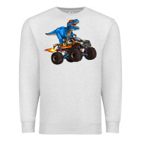 Oatmeal Heather monster truck and  t rex dinosaur Premium Sweatshirt - Artiststas