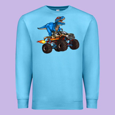 Monster Truck And  T Rex Dinosaur Premium Sweatshirt Designed By Artiststas