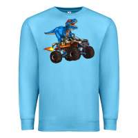 Ocean Blue monster truck and  t rex dinosaur Premium Sweatshirt - Artiststas