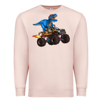 Pale Pink monster truck and  t rex dinosaur Premium Sweatshirt - Artiststas