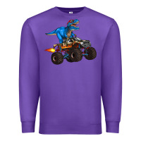 Purple monster truck and  t rex dinosaur Premium Sweatshirt - Artiststas