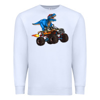 White monster truck and  t rex dinosaur Premium Sweatshirt - Artiststas