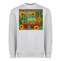 Heather Grey don't think jesus done it that way western skeleton cactus Heavyweight Sweatshirt - Artiststas