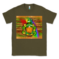 Army Green st patricks gnomes rainbow Classic Tee - Artiststas