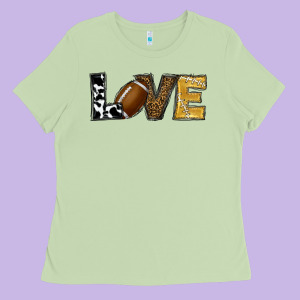 Football Love Ladies Tee Designed By Ranaportraitstore