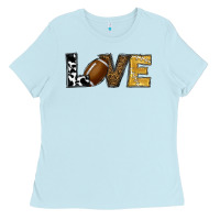 Baby Blue football love Ladies Tee - RanaPortraitStore