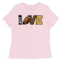 Bubblegum Pink football love Ladies Tee - RanaPortraitStore