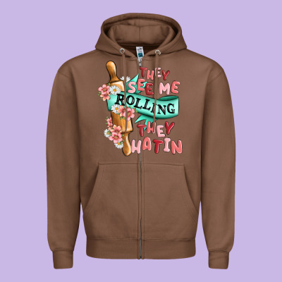 They See Me Rolling They Hatin Zipper Hoodie Designed By Maliassmallbusiness