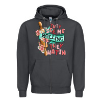 Smoke they see me rolling they hatin Zipper Hoodie - MaliasSmallBusiness