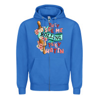 True Royal they see me rolling they hatin Zipper Hoodie - MaliasSmallBusiness