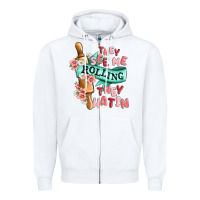 White they see me rolling they hatin Zipper Hoodie - MaliasSmallBusiness