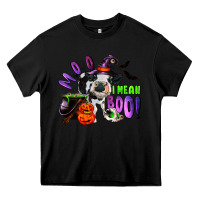 Black Moo I Mean Boo Baby Cow Heavy Core Tee - RanaPortraitStore