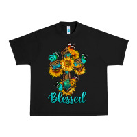 Black cross with butterfly blessed Urban Heavy Tee - BundleAndBundleShop