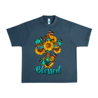 Midnight Navy cross with butterfly blessed Urban Heavy Tee - BundleAndBundleShop