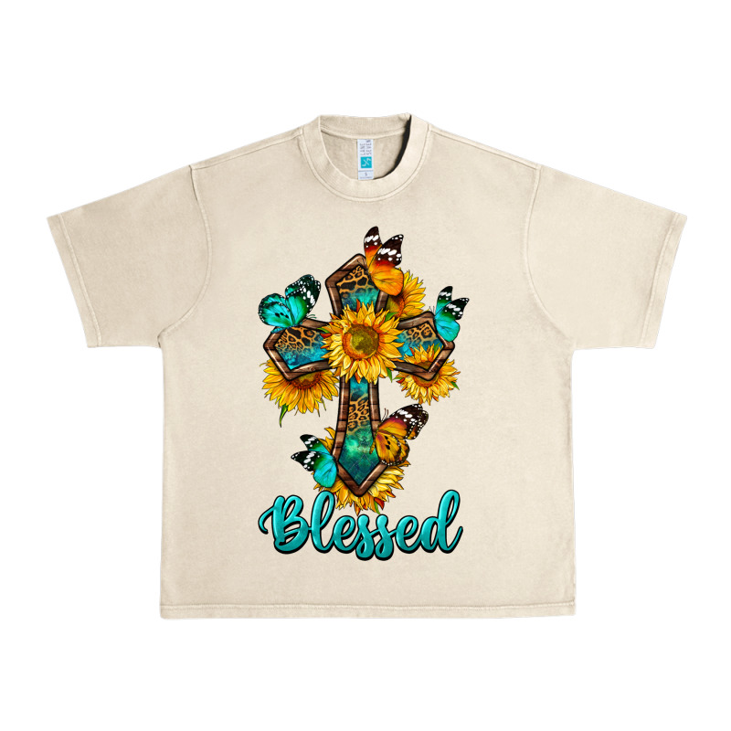 Cross With Butterfly Blessed Urban Heavy Tee by BundleAndBundleShop | Teevron