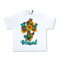 White cross with butterfly blessed Urban Heavy Tee - BundleAndBundleShop