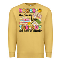 Antique Gold books are cheaper than therapy and twice as effective Premium Sweatshirt - Artiststas