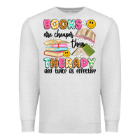 Oatmeal Heather books are cheaper than therapy and twice as effective Premium Sweatshirt - Artiststas