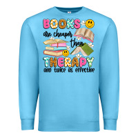 Ocean Blue books are cheaper than therapy and twice as effective Premium Sweatshirt - Artiststas