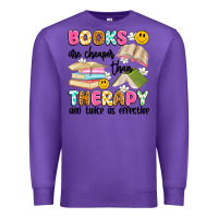 Purple books are cheaper than therapy and twice as effective Premium Sweatshirt - Artiststas