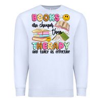 White books are cheaper than therapy and twice as effective Premium Sweatshirt - Artiststas