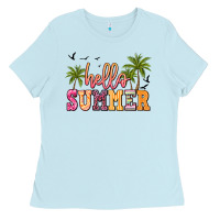 Baby Blue hello summer Ladies Tee - JahusDesignShop