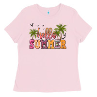 Bubblegum Pink hello summer Ladies Tee - JahusDesignShop