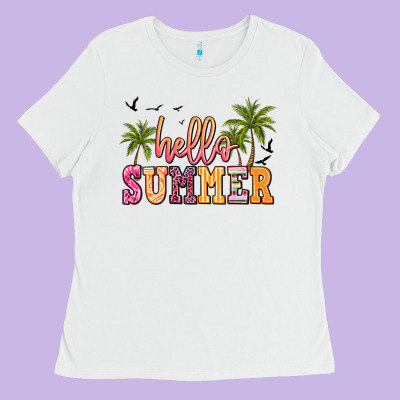 Hello Summer Ladies Tee Designed By Jahusdesignshop