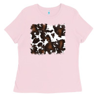 Bubblegum Pink cowhide background Ladies Tee - RanaPortraitStore