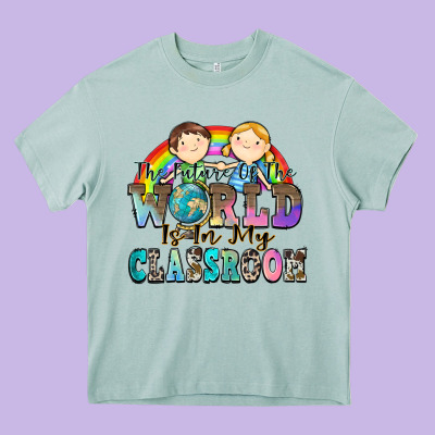 The Future Of The World Is In My Classroom Heavy Core Tee Designed By Zillion Design Studio
