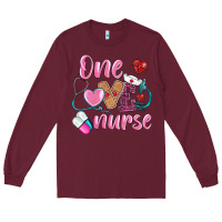 Burgundy one loved nurse Long Sleeve Tee - BarkalooDesign