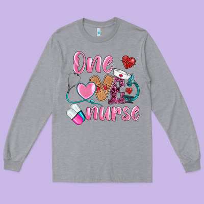 One Loved Nurse Long Sleeve Tee Designed By Barkaloodesign