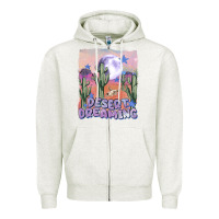 Oatmeal Heather desert dreaming Zipper Hoodie - MaliasSmallBusiness