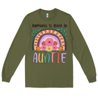 Army Green happiness is being an auntie Long Sleeve Tee - JahusDesignShop