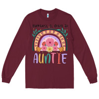 Burgundy happiness is being an auntie Long Sleeve Tee - JahusDesignShop