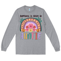 Heather Grey happiness is being an auntie Long Sleeve Tee - JahusDesignShop