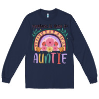 Navy happiness is being an auntie Long Sleeve Tee - JahusDesignShop